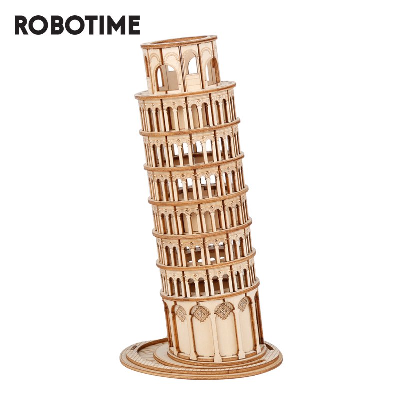 3D Houten Puzzel Leaning Tower of Pisa, Robotime, TG304, 9,2x7,7x17,9cm