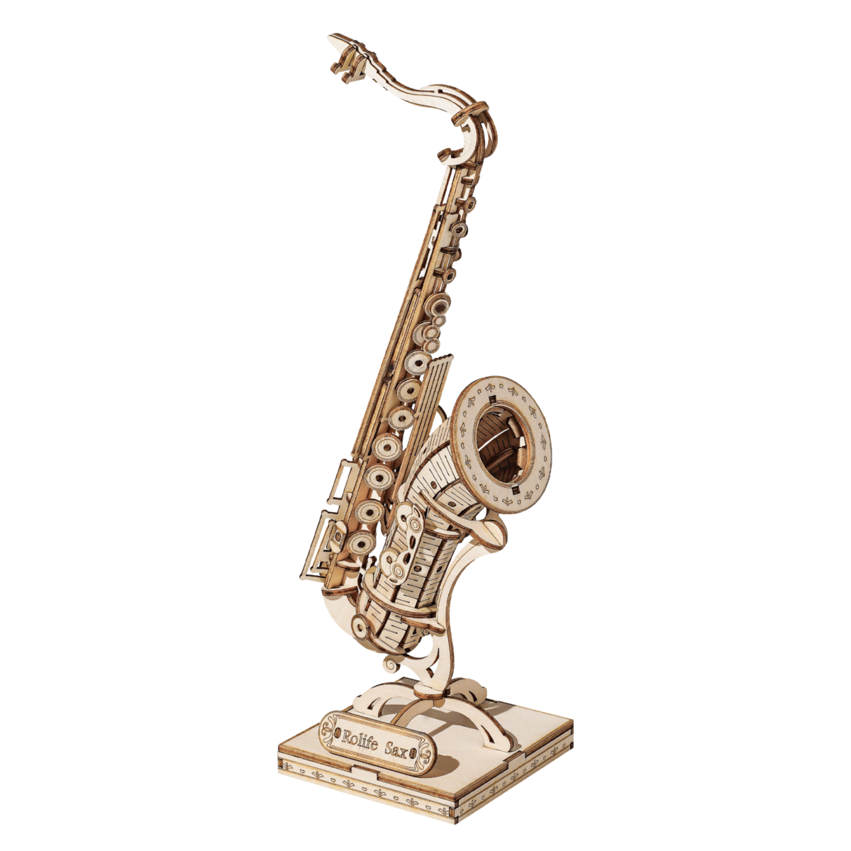 3D Houten Puzzel Muziekinstrument Saxophone, Robotime, TG309, 8,5x7x23cm