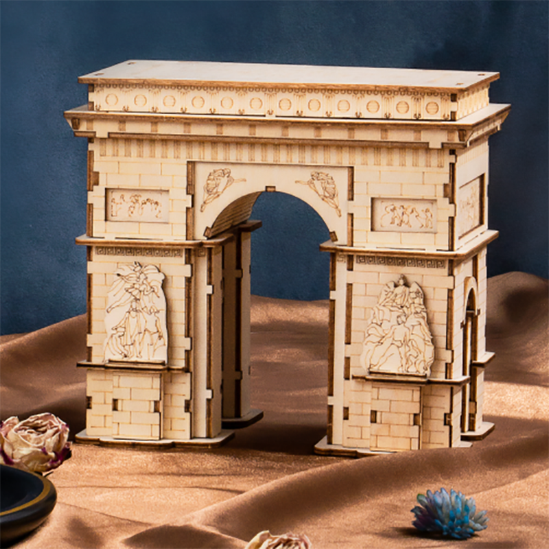 3D Houten Puzzel Arc de Triomphe, Robotime, TG502, 14x9x12cm