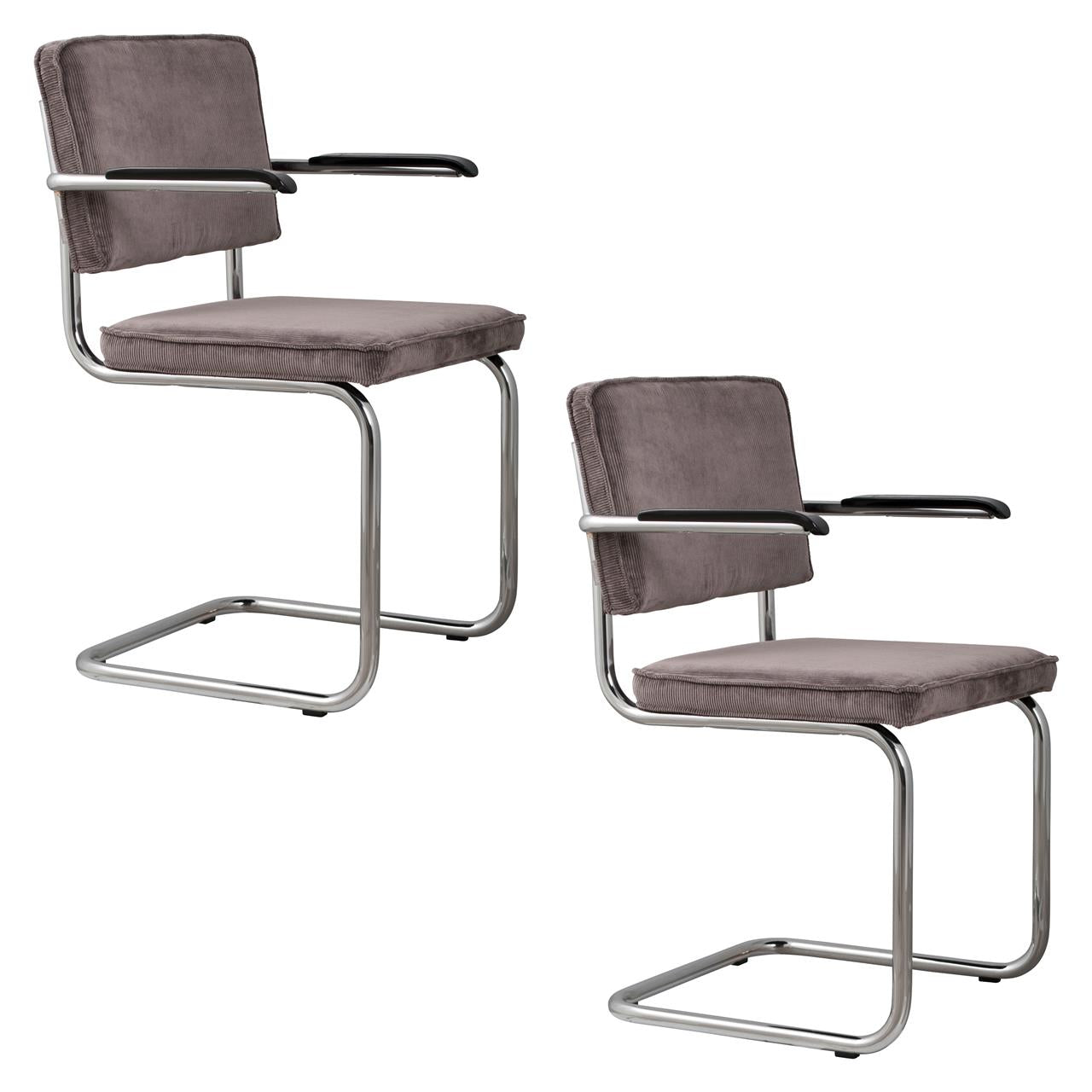Armchair Ridge Rib Grey 6a 2 stuks