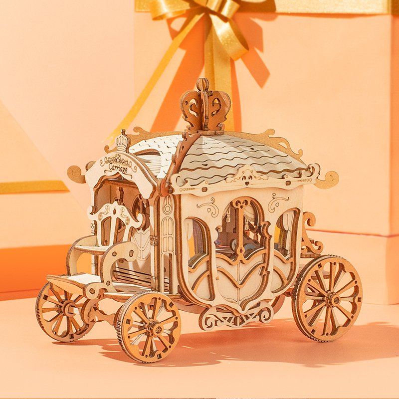 3D Houten Puzzel Carriage, Robotime, TG506, 15,5x8,5x12,5cm