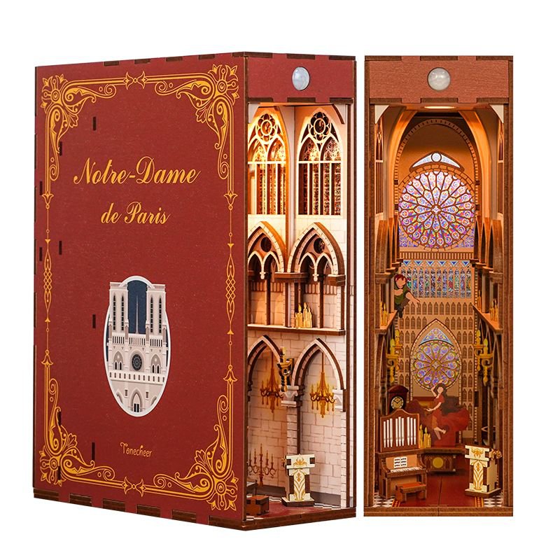 DIY Book Nook Boekensteun Notre Dame de Paris, Tone-Cheer, TQ120, 18x8x24,5cm