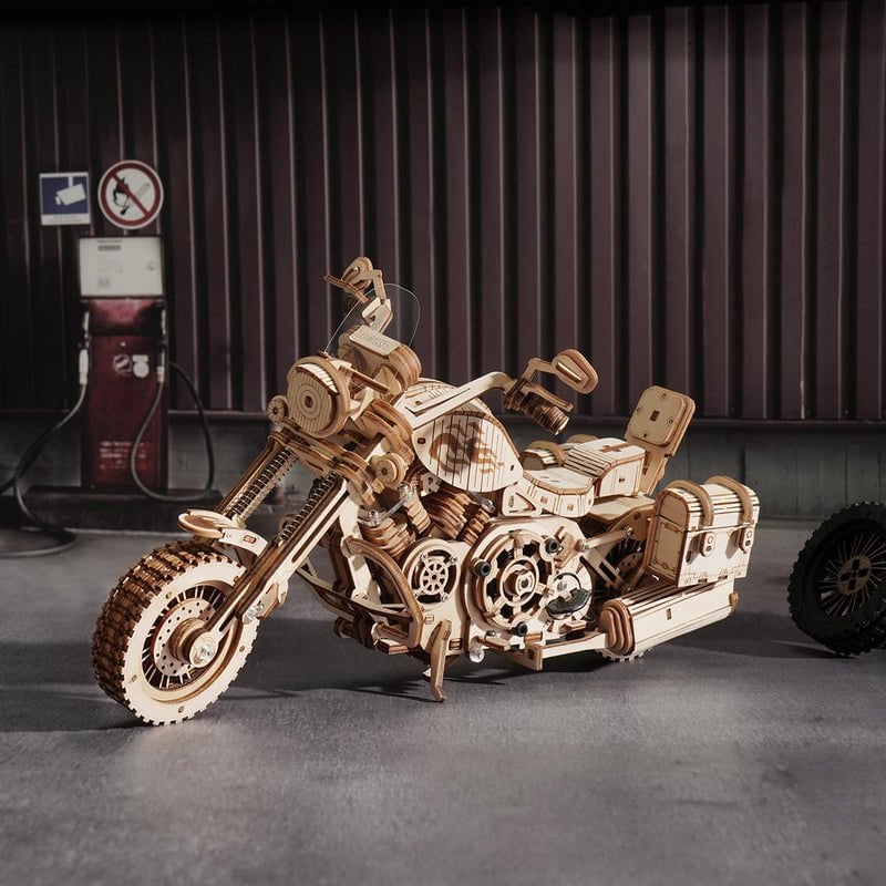 Houten Puzzel 3D Cruiser Motorcycle, Robotime, LK504, 27x11,6x16cm