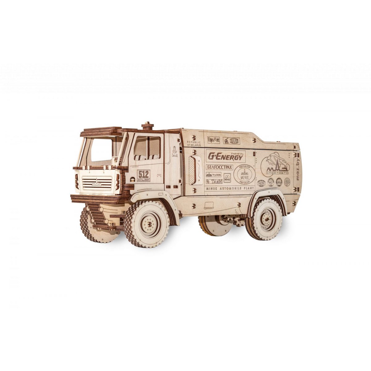 Eco Wood Art 3D Mechanische Puzzel Sport Truck MAZ 5309RR, 648, 24x9x11,7cm
