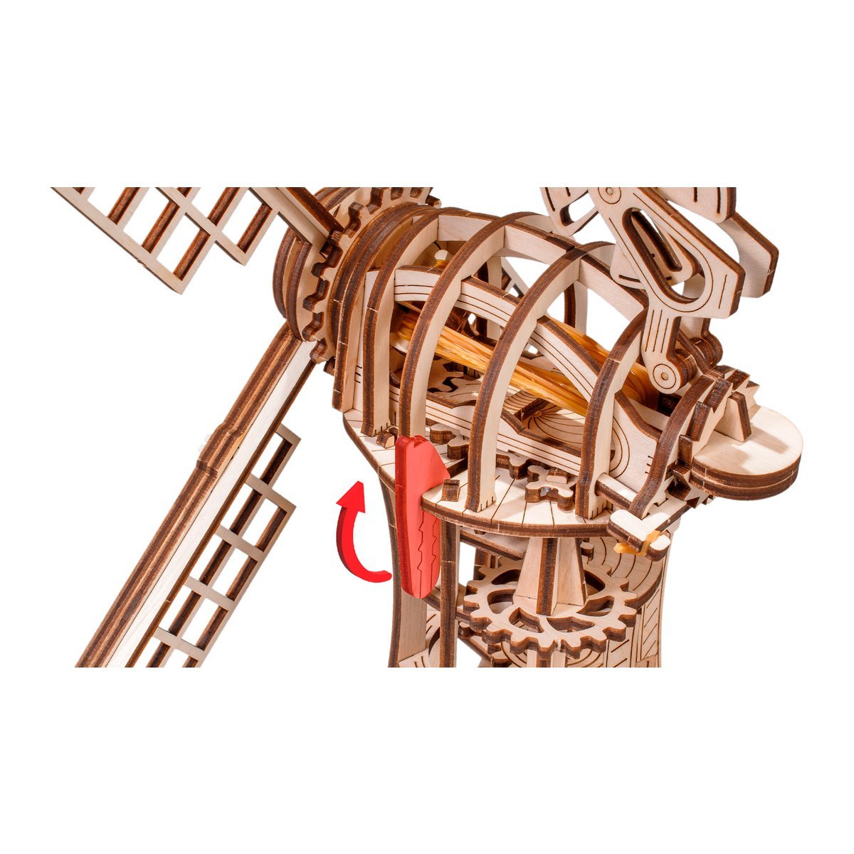 Eco Wood Art 3D Mechanische Puzzel Windmill, 2130, 34x19,5x40cm