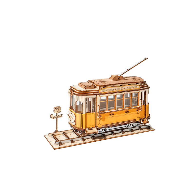 3D Houten Puzzel Tramcar, Robotime, TG505, 18x5,8x14cm