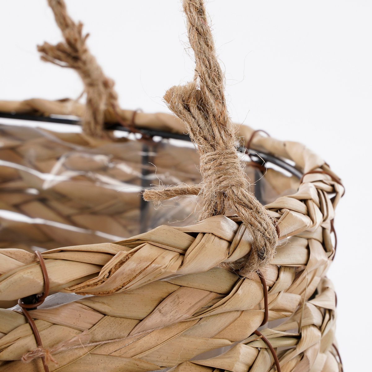 Avalon Hangpot - Set van 3 - H90 x Ø30 cm - Zeegras - Lichtbruin