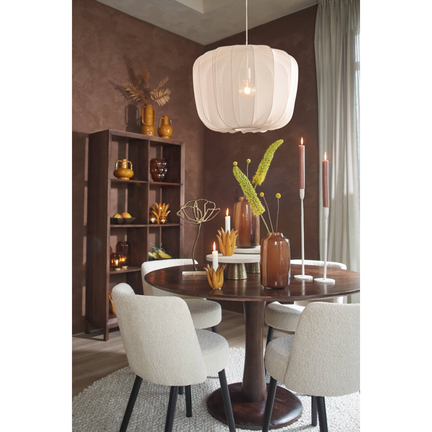 Hanging lamp Ø60x45 cm PLUMERIA sand