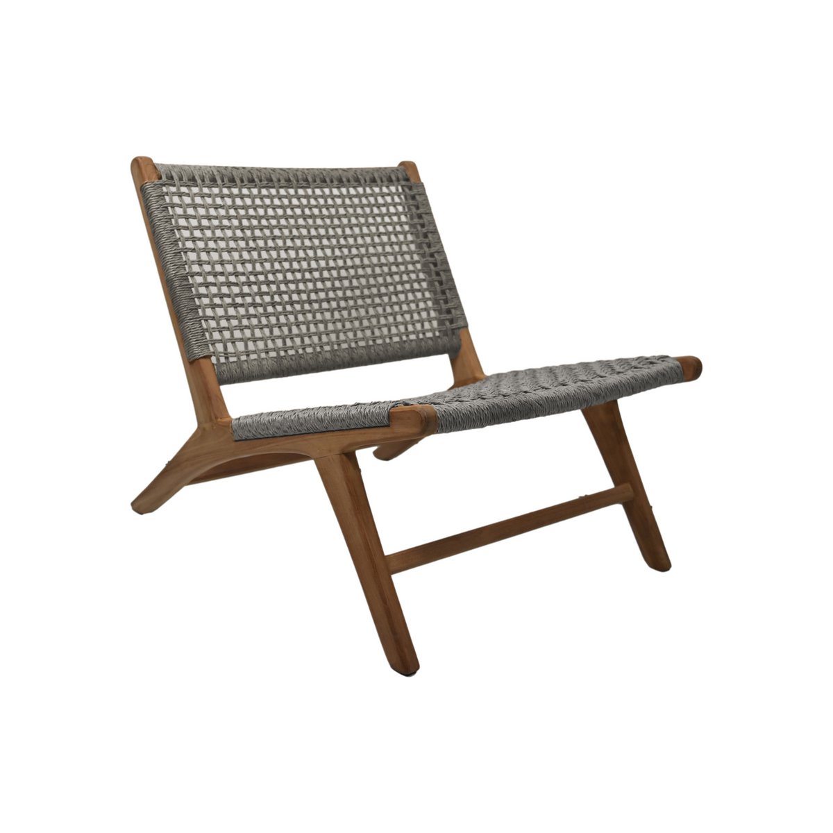 Loungestoel Garden Rio - 66x80x65 - gebroken wit/naturel - Teak/bananenblad