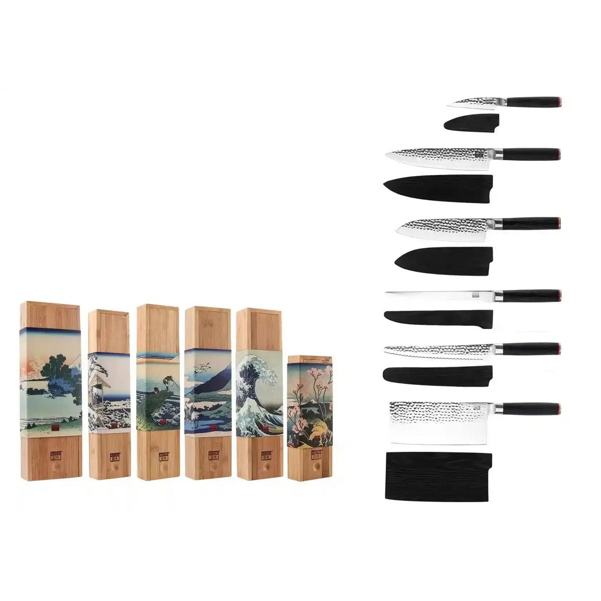 Messenset - De Complete Set: 6 messen (schilmesje + santoku + gyuto + fileermes + broodmes + hakmes)