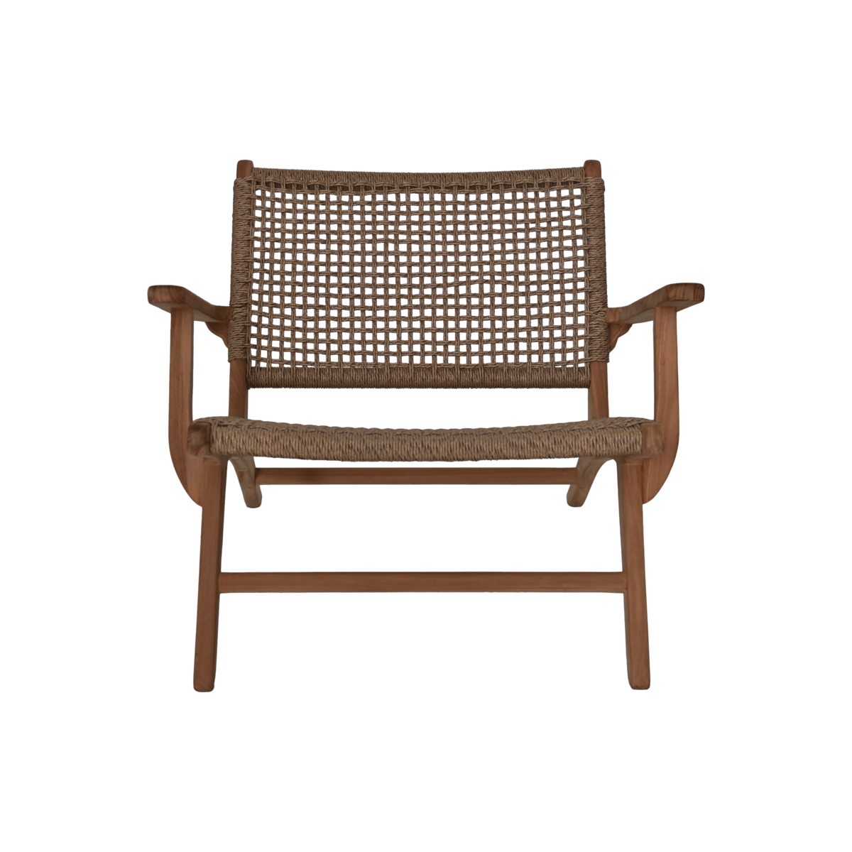 HSM Collection-Tuinstoel Rio Met Armleuning KD-80x80x67-Naturel/Naturel-Teak/Bananenblad