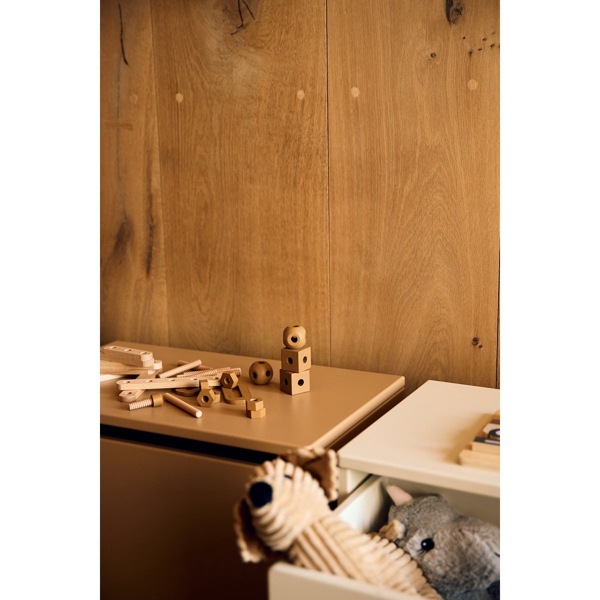 DOTS Opbergbank 3-in-1, MDF, Crème