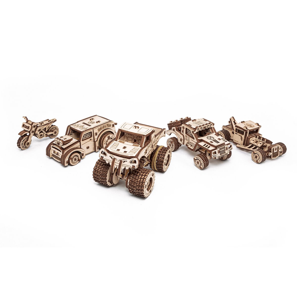 3D Houten Puzzel, 5 in 1 Vehicles set, Eco-Wood-Art, 1034,