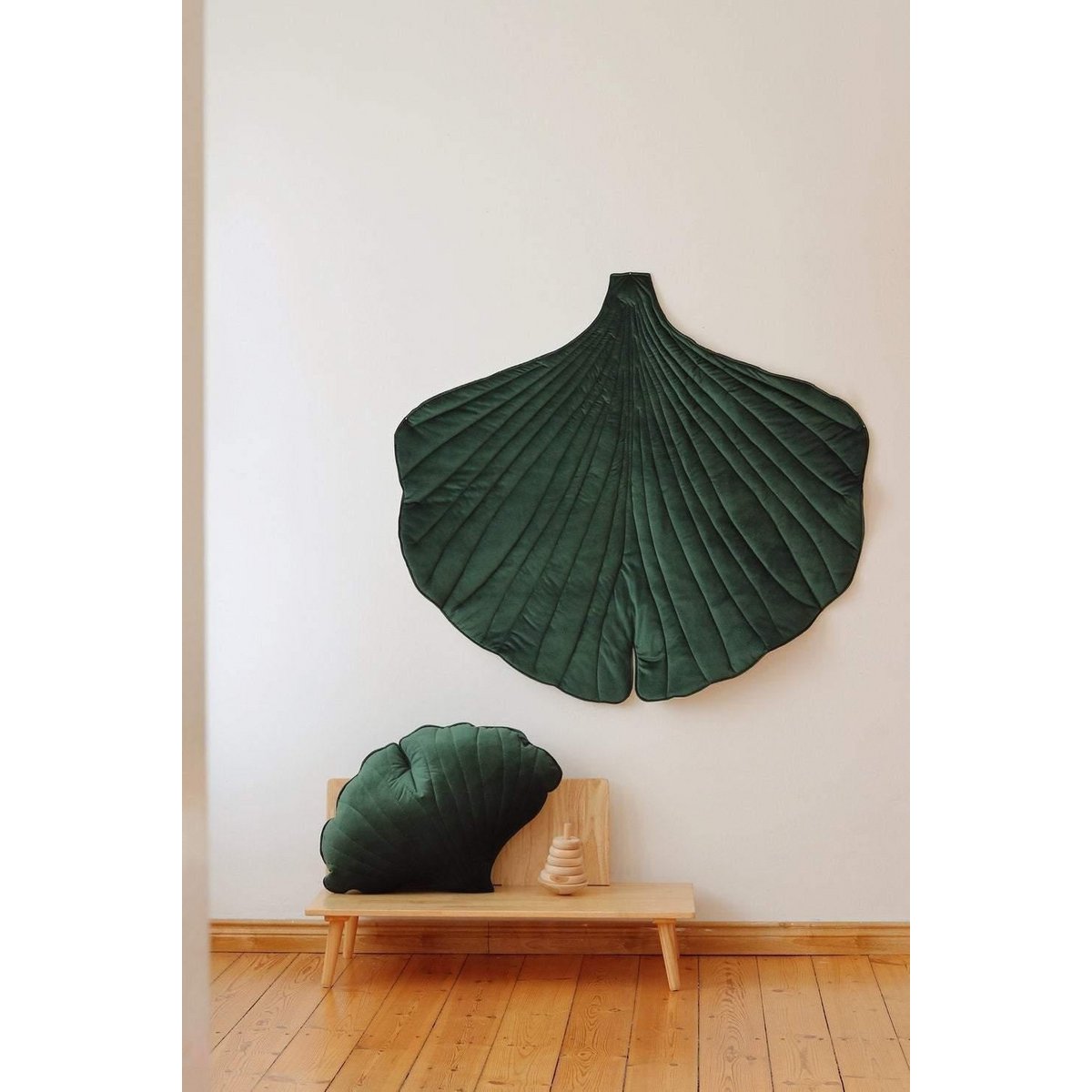 "Groene" fluwelen Ginkgo bladmat