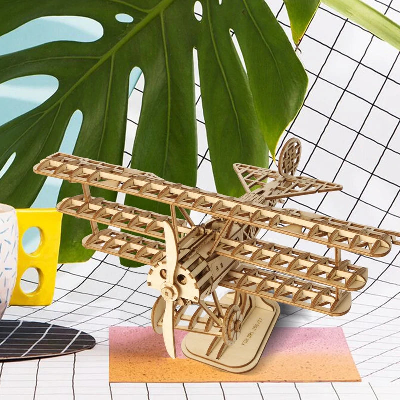 3D Houten Puzzel Vliegtuig, Robotime, TG301, 21x17,6x12,