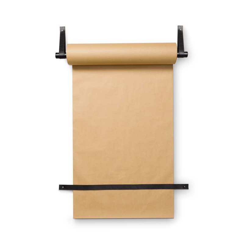 Wandrolhouder Leer Loop met Papier 63x6cm