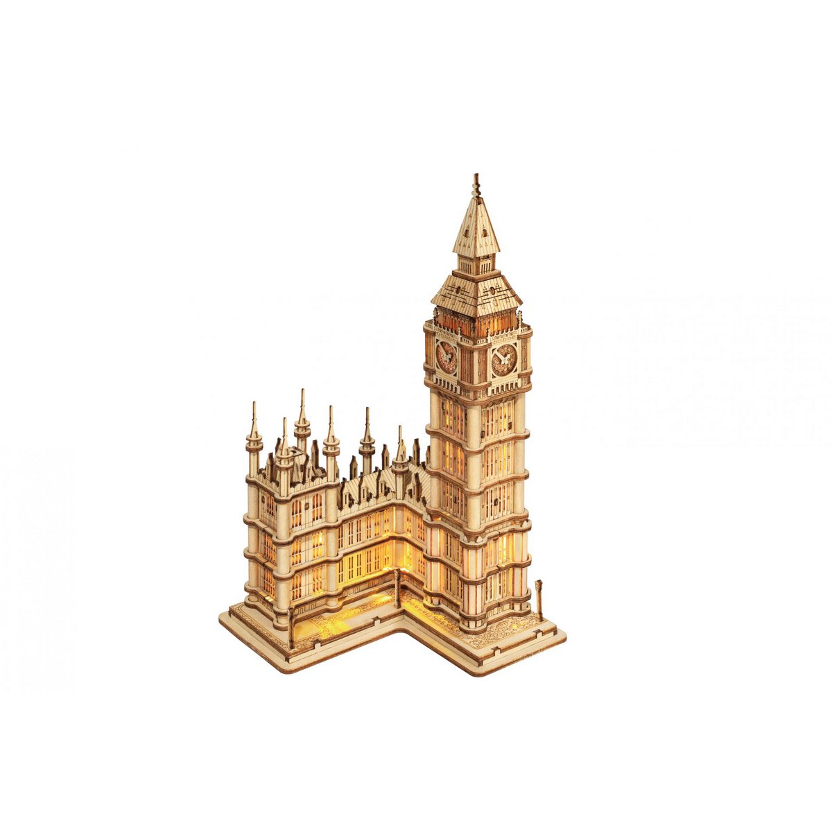 3D Houten Puzzel, Big Ben incl. verlichting, Robotime, TG507, 10,7x10,1x19,1c