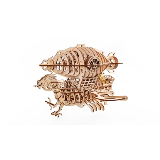 DIY Eco Wood Art 3D Mechanische Puzzel Piratenluchtschip Skylord, 327, 37,1×37,7×25,5cm