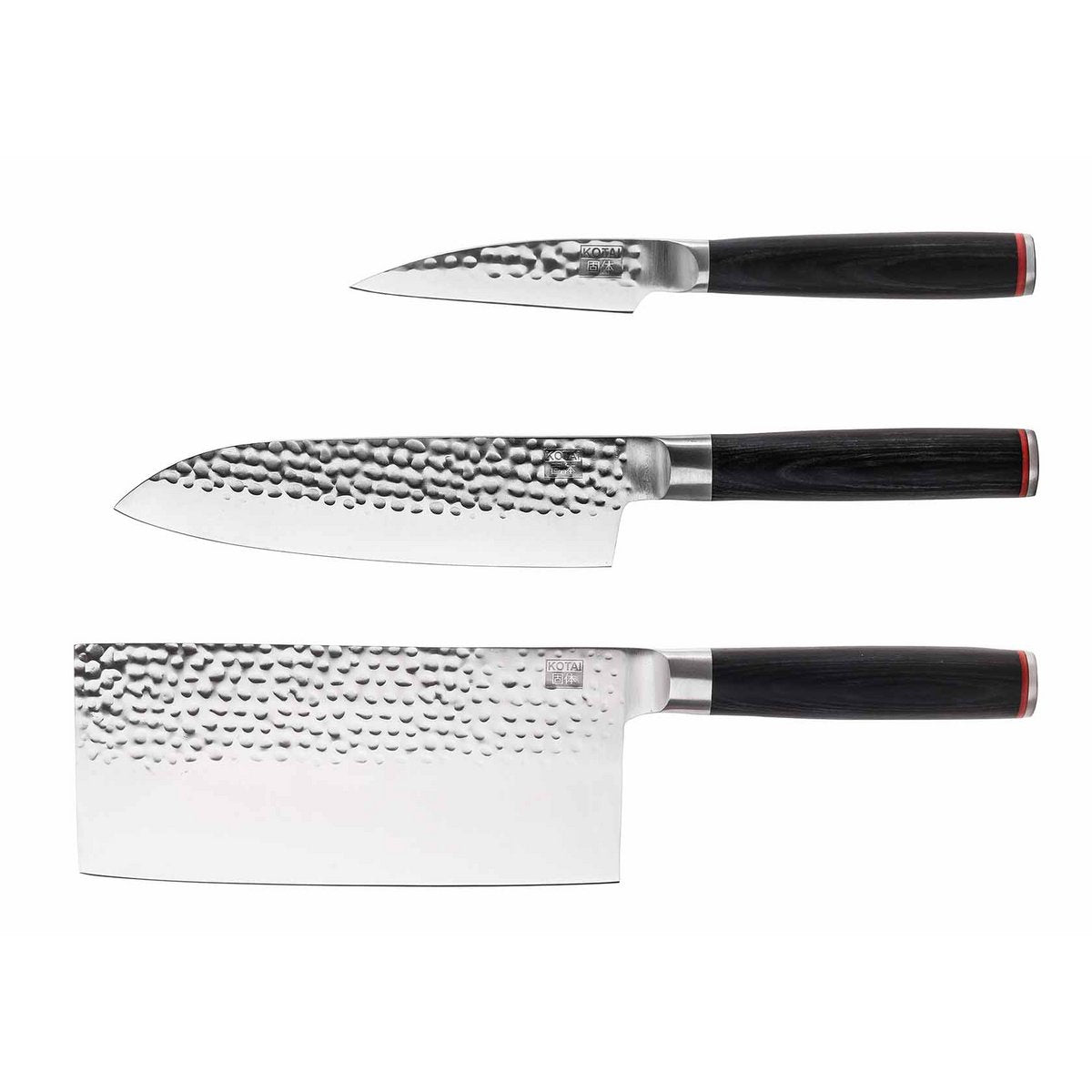Messenset - The Asian Set: 3 messen (schilmesje + santoku + hakmes)