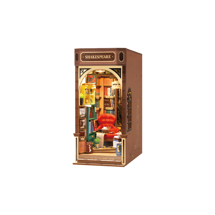 DIY Book Nook Boekensteun Shakespeare's, Robotime, TGB07, 20x11,5x22cm