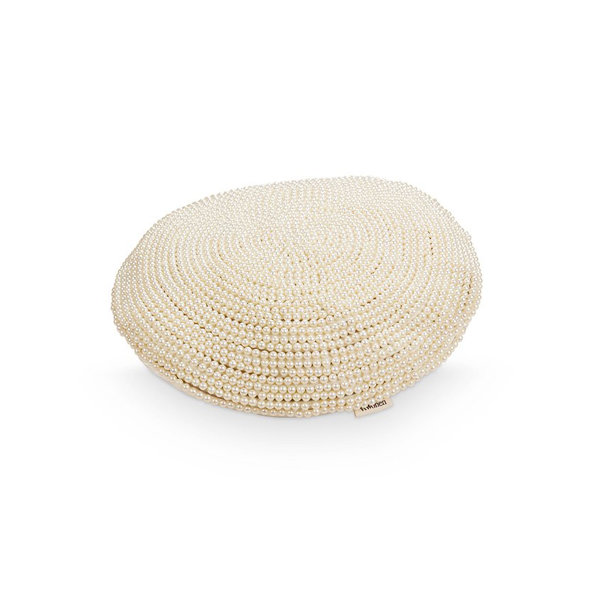 Kussen Rond Kralen Parel 40cm