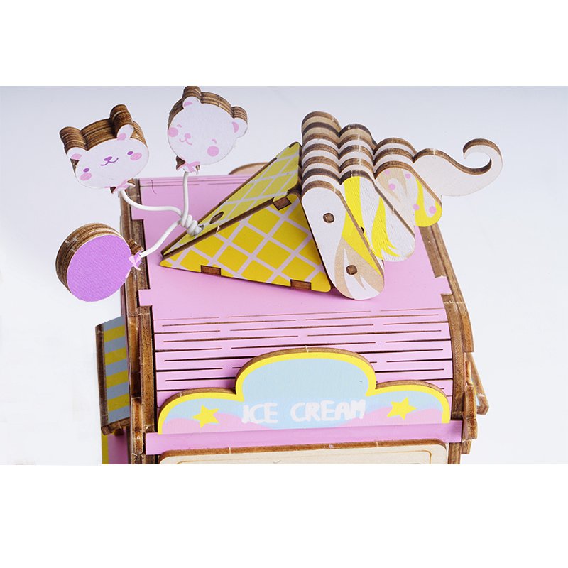 Muziekdoos Hout DIY 3D Puzzel Moving Flavor, Robotime, AMD61, 14x9x16 cm