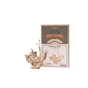 3D Houten Puzzel Fishing Ship, Robotime, TG308, 19x4,8x15,8cm