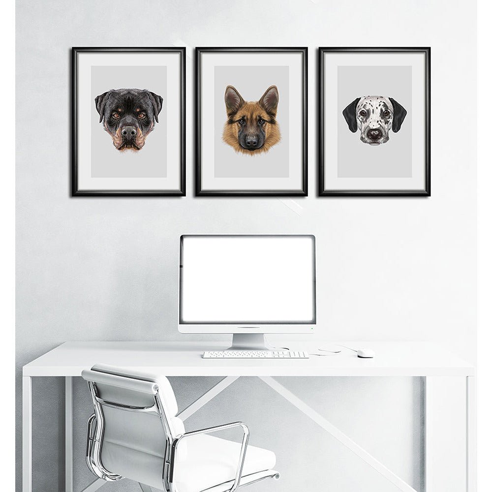 Lijstfoto - hond zwart / wit