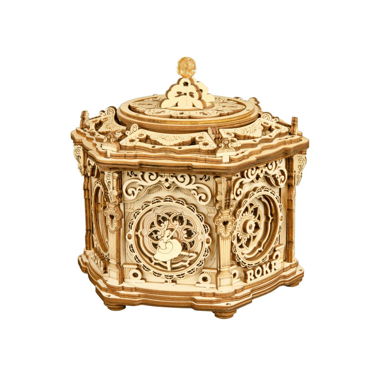 Muziekdoos Hout DIY 3D Puzzel Secret Garden, Robotime, AMK52, 13,5x13,5x14cm