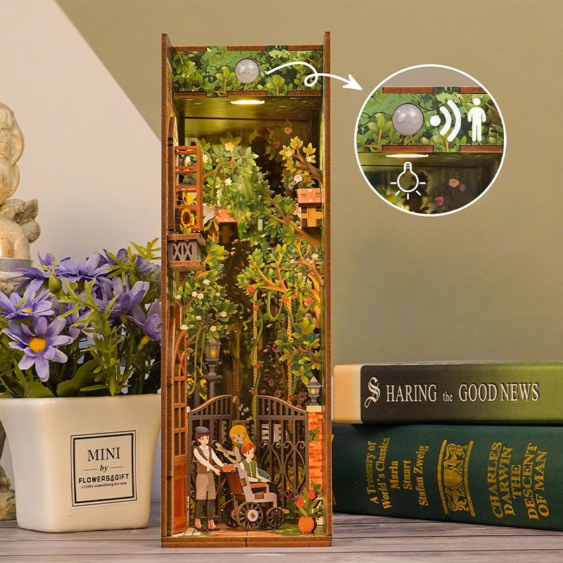 DIY Book Nook Boekensteun The Secret Garden Boekensteun, Tone-Cheer, TQ122, 18,2x8x24,5cm