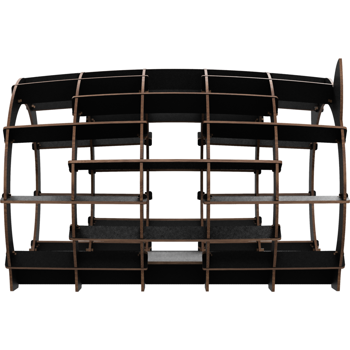 EWA 3D Bouwpakket Houten Huisje Zwart voor uw Kat met Wit Pluche Vachtje, 1737, 48x36,2x45,6cm