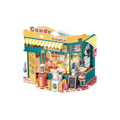 DIY Huisje Rainbow Candy House, Robotime, DG158, 22x14x16,8cm