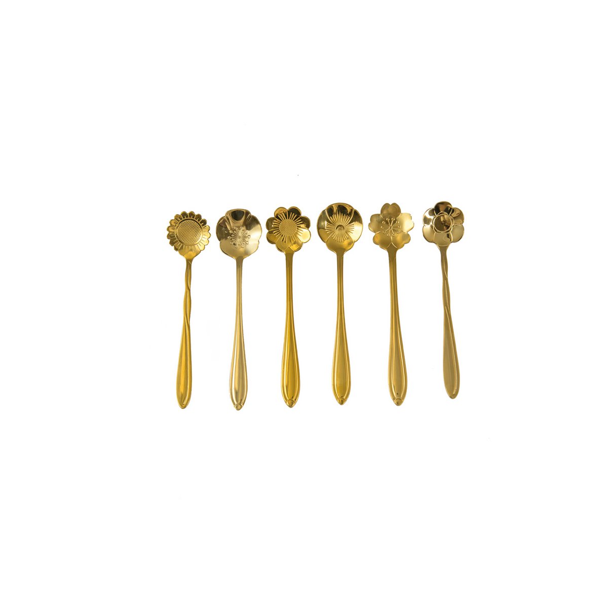 GOUD ASSORTIMENT BLOEMEN CAKE LEPELS - SET VAN 6
