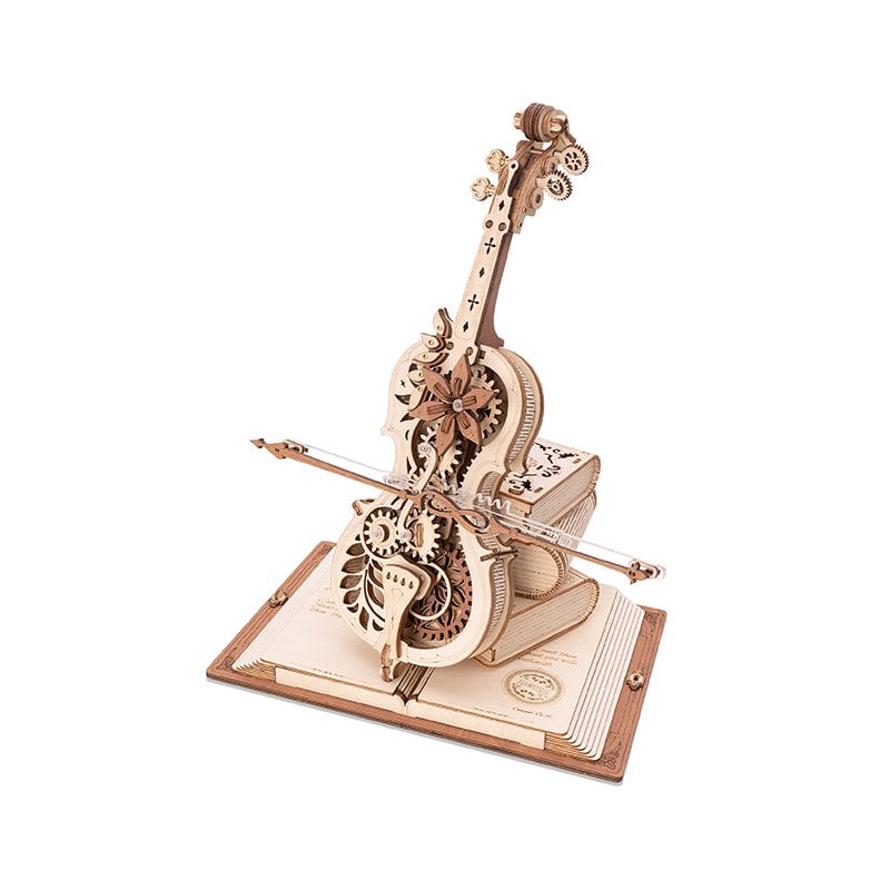 Muziekdoos Hout DIY 3D Puzzel Magic Cello, Robotime, AMK63, 23,5x20,5x18,5cm