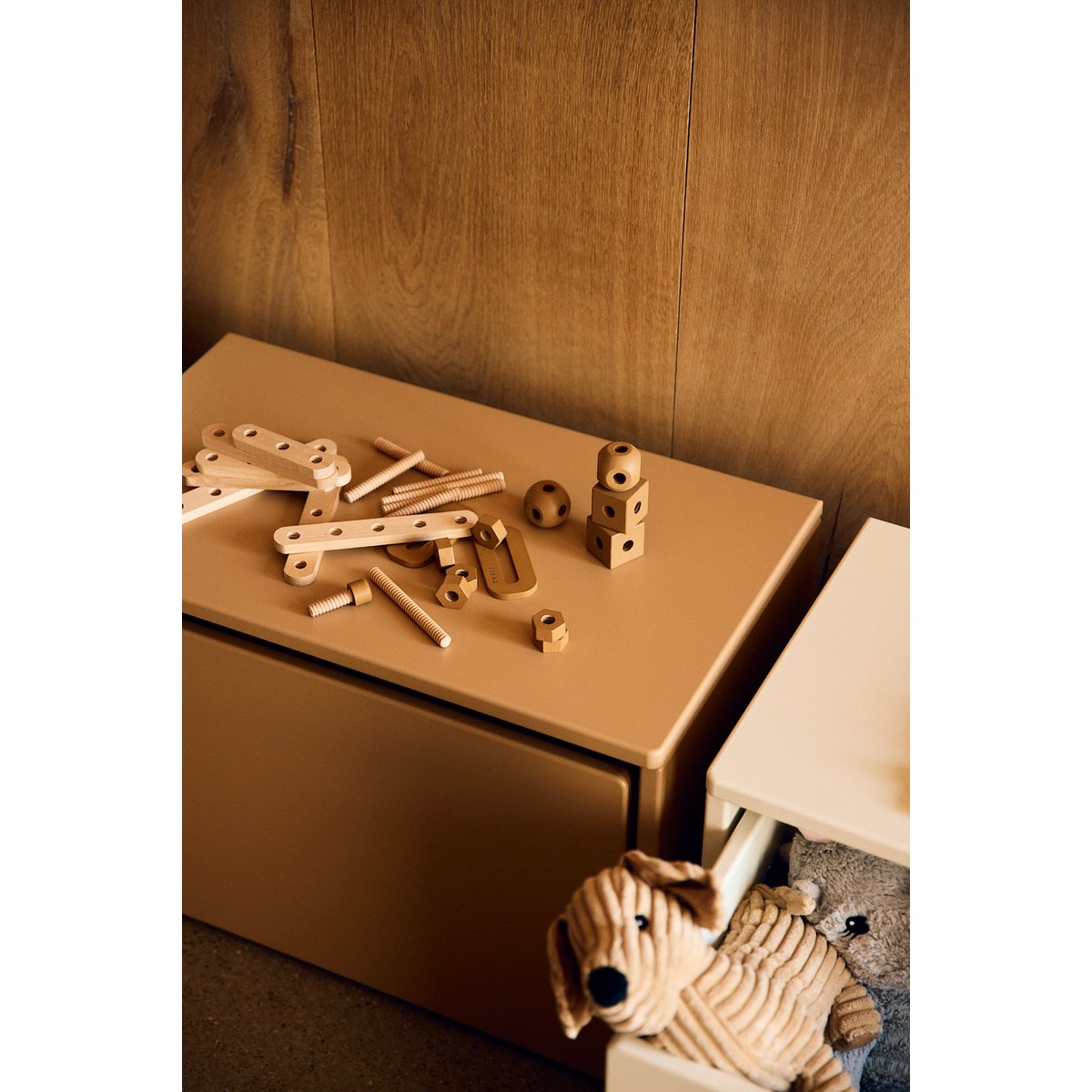 DOTS Opbergbank 3-in-1, MDF, Latte