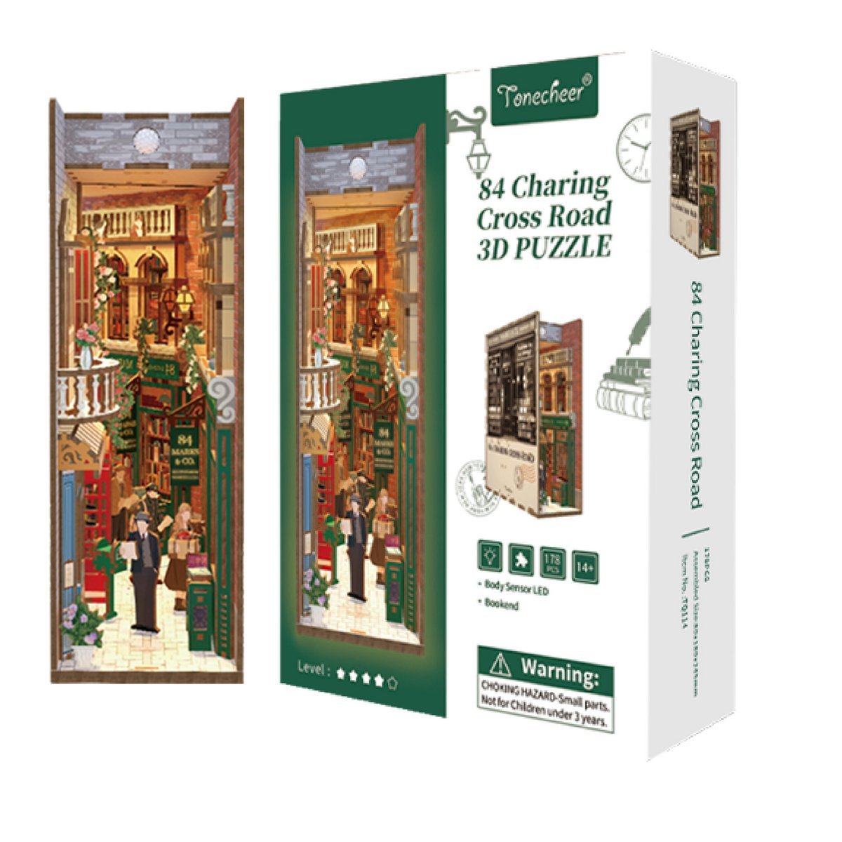 DIY Book Nook Boekensteun 84 Charing Cross Road, Tone-Cheer, TQ114, 18 x 8 x 24,5 cm