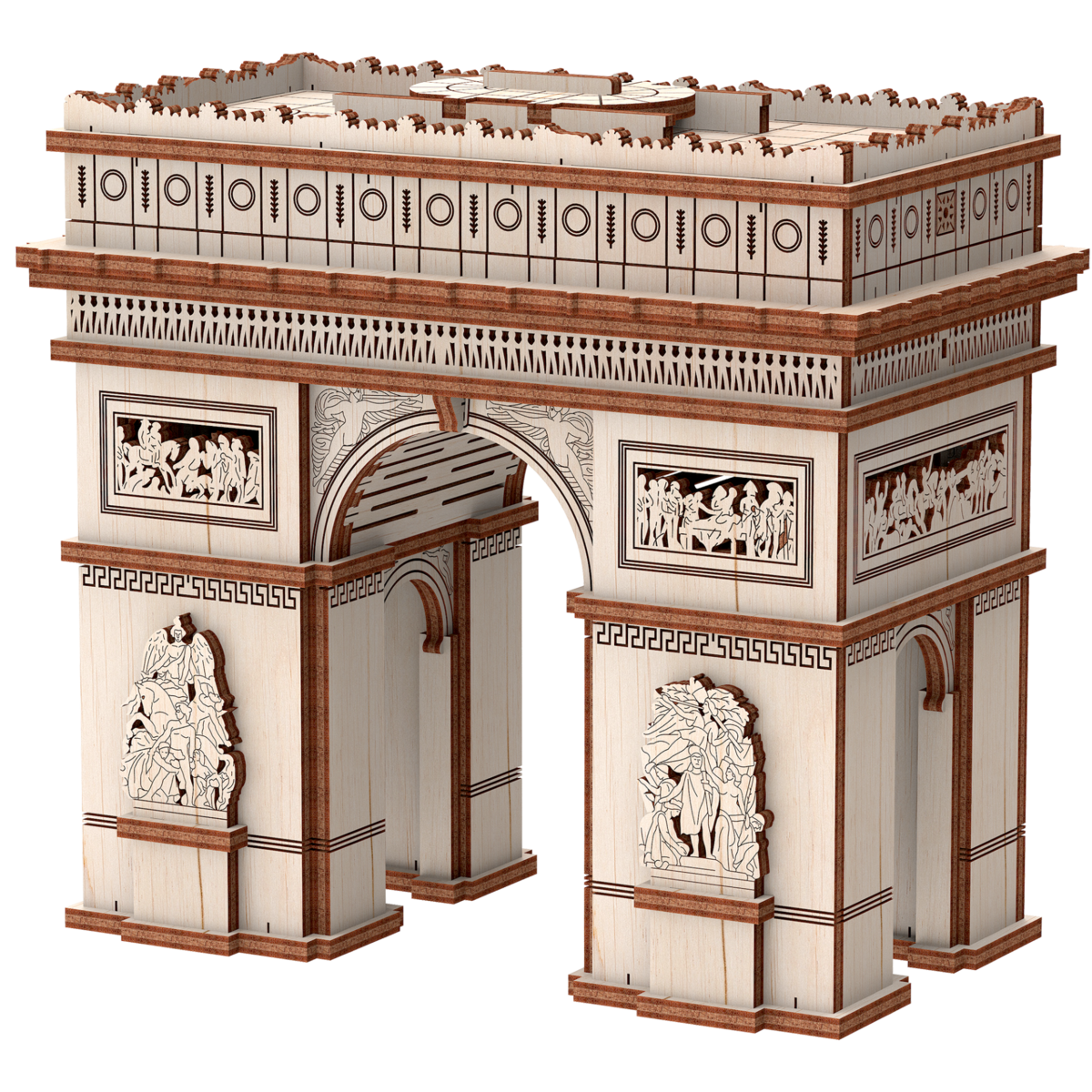 Mr. Playwood Triumphal Arch, 3D Houten Puzzel, DIY Knutselen, 10408, 16x10x17,8cm