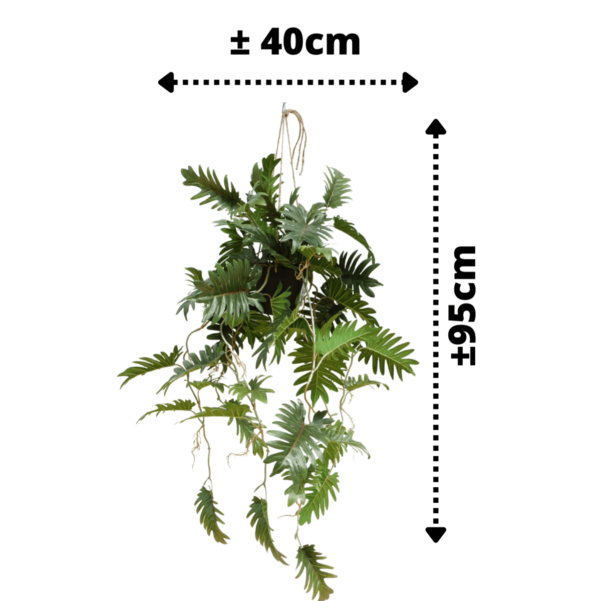 Philodendron Kunst Hangplant 95cm