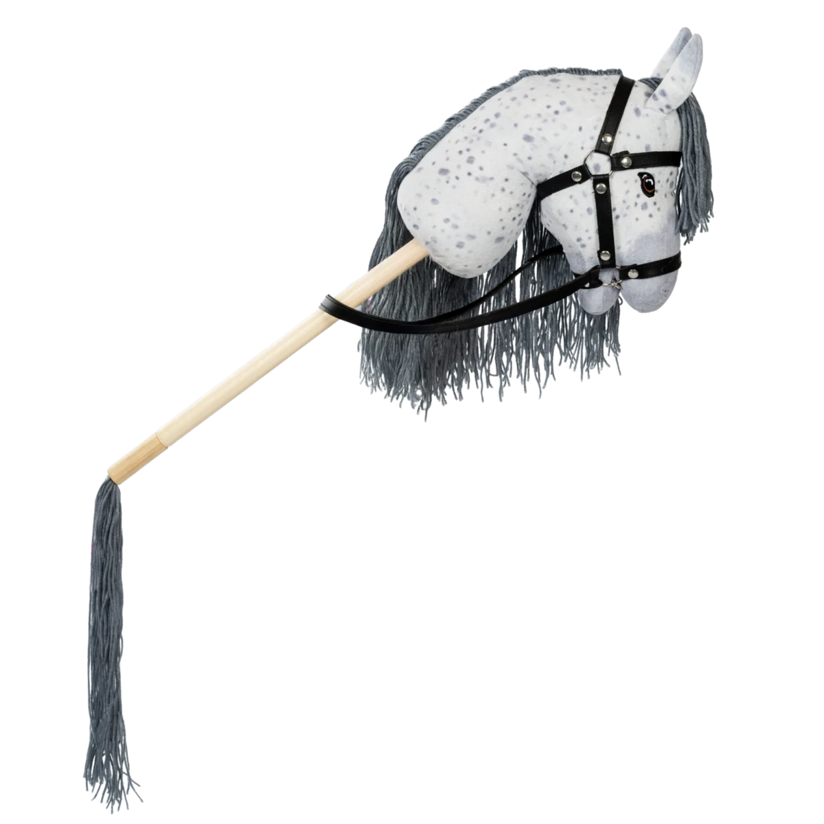 Stokpaard open mond Star grijs gevlekt
