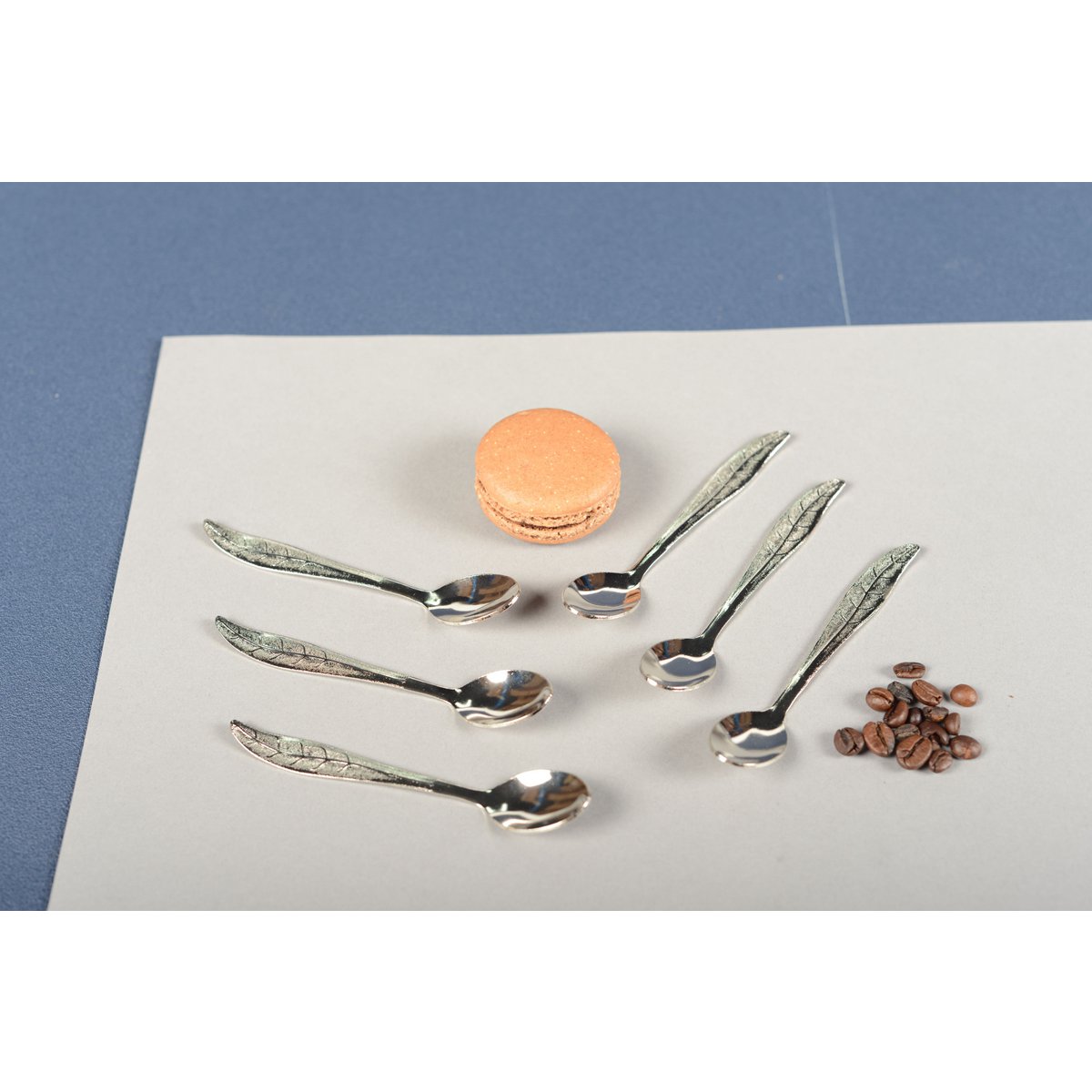 ZILVEREN BLADLEPELS - SET VAN 6