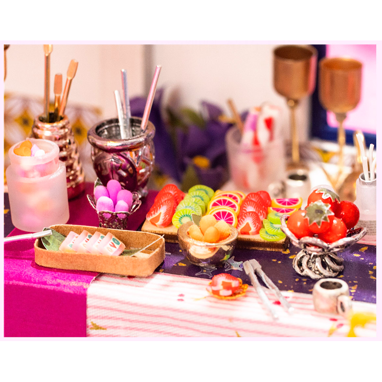 DIY Huisje Party Time, Robotime, DGF03, 30x15x16.5cm