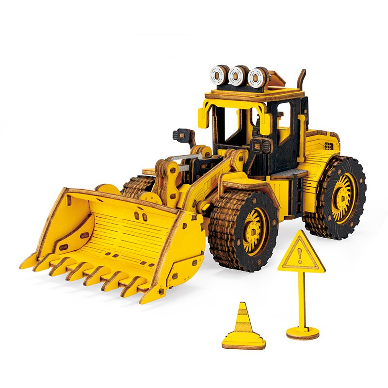 Houten Puzzel 3D Bulldozer, Robotime, TG509K, 18x6,5x9cm