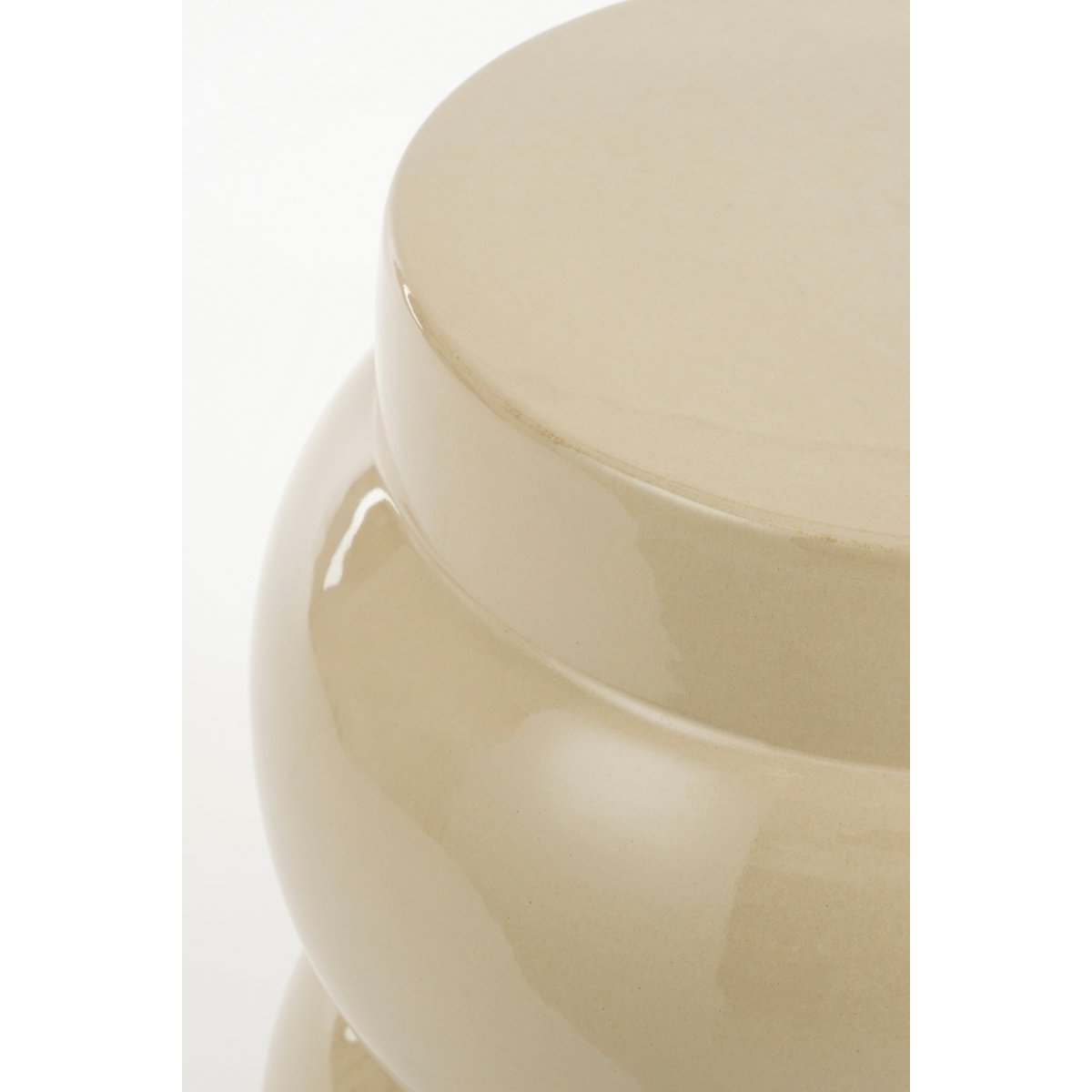 Vendi Bijzettafel - H40 x Ø35 cm - Keramiek - Crème