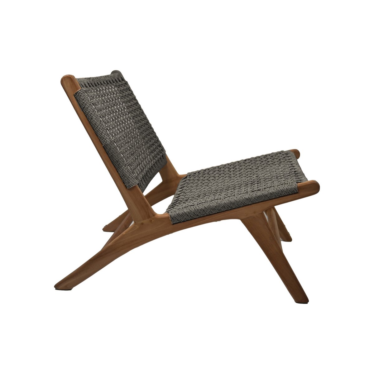 Loungestoel Garden Rio - 66x80x65 - gebroken wit/naturel - Teak/bananenblad