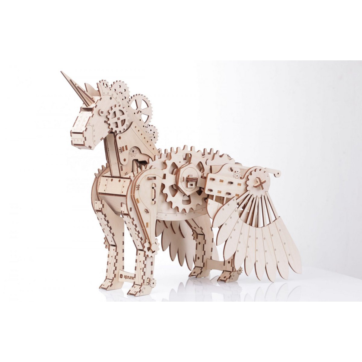 Mr. Playwood 3D Houten Mechanische Puzzel Eenhoorn/ Unicorn, 10603, 48x56x40,9 cm