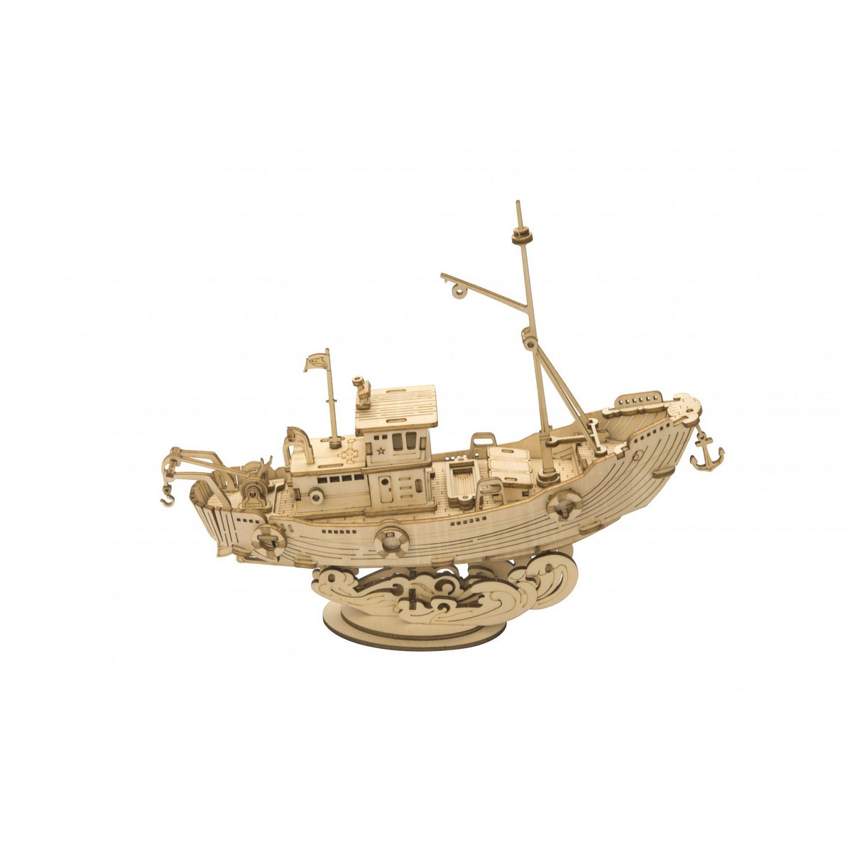 3D Houten Puzzel Fishing Ship, Robotime, TG308, 19x4,8x15,8cm