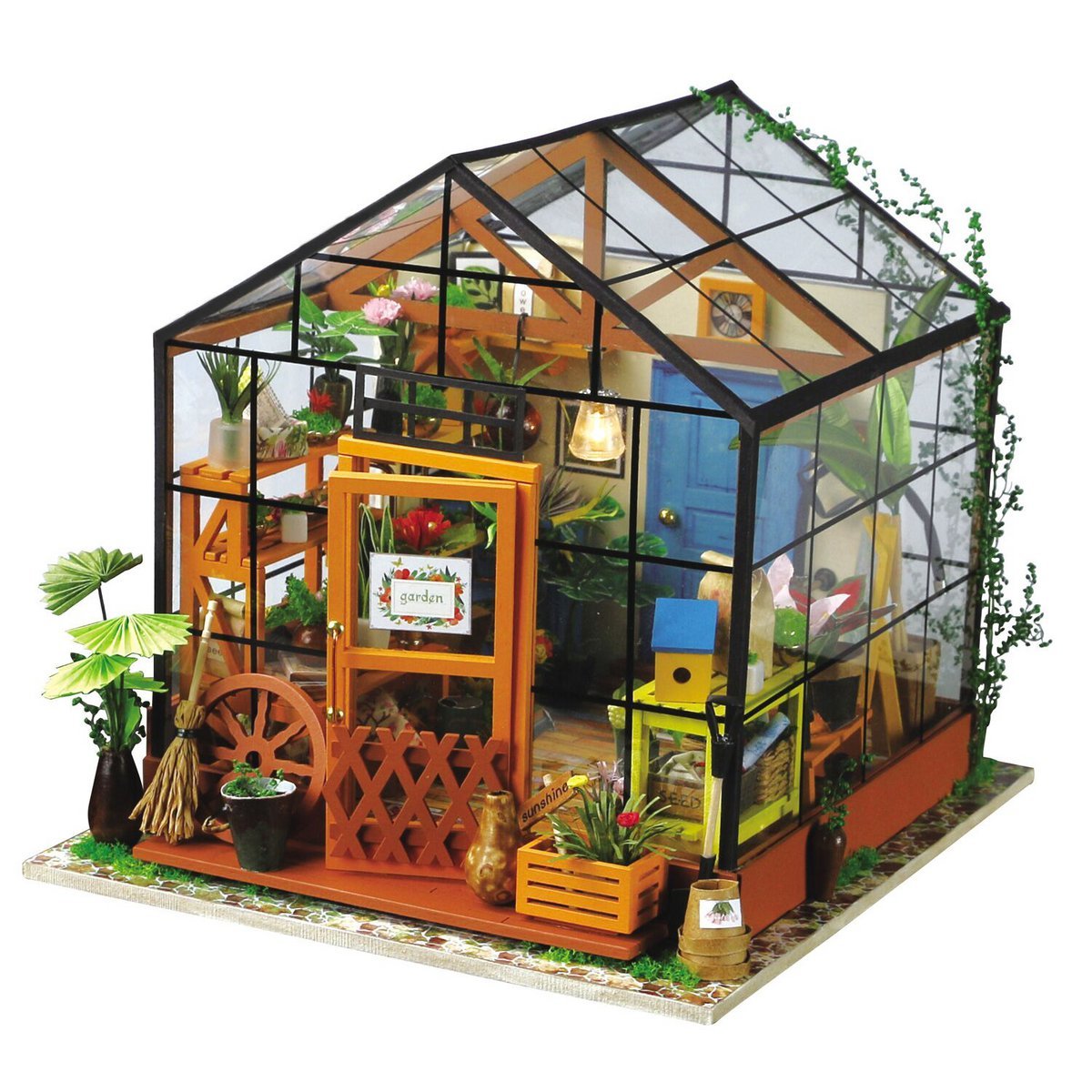 DIY Huisje Cathy's Green House, Robotime, DG104, 19,5x17,5x17,5cm.