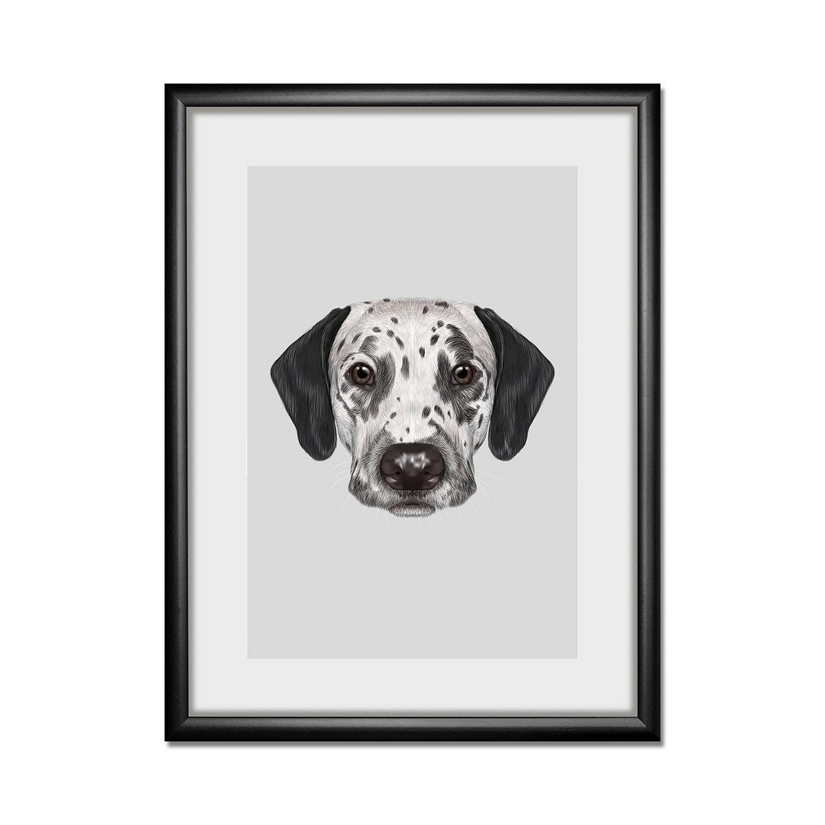 Lijstfoto - hond zwart / wit