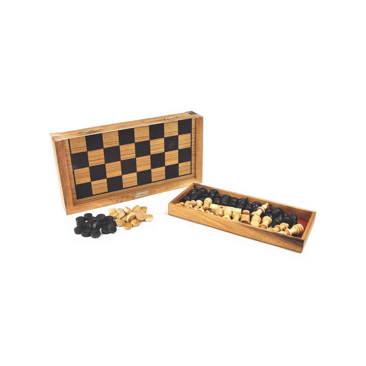 Logica Giochi Houten Schaak en Backgammon in 1 reisspel, LG610, 32x16x9cm