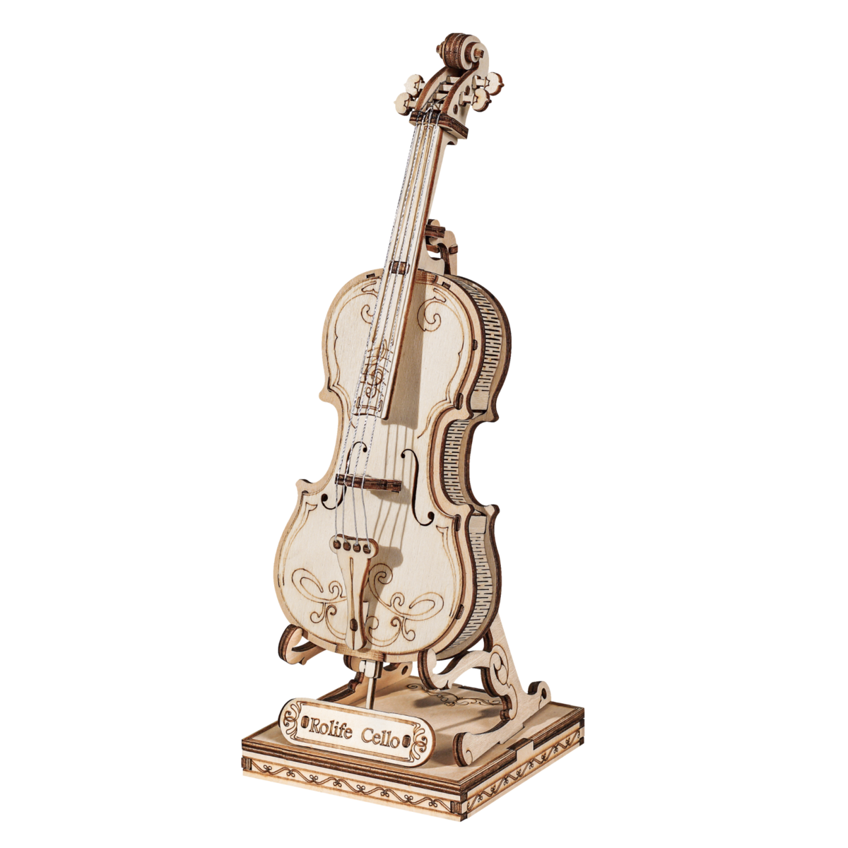 3D Houten Puzzel Muziekinstrument Cello, Robotime, TG411, 7x7x20cm